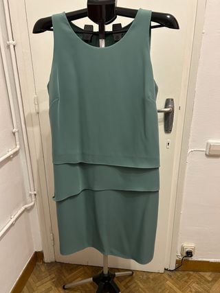 Vestido Mango crepé verde Talla XXL