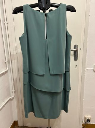 Vestido Mango crepé verde Talla XXL
