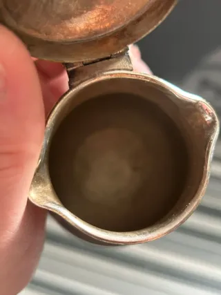 Chocolatera antigua baño de plata