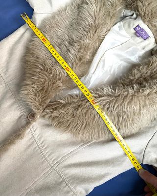 CAPPOTTO IN PELLICCIA VINTAGE! BEIGE MARRONE LUNGO SOPRATUTTO