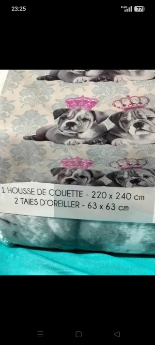 Funda nórdica y 2 fundas almohada perros