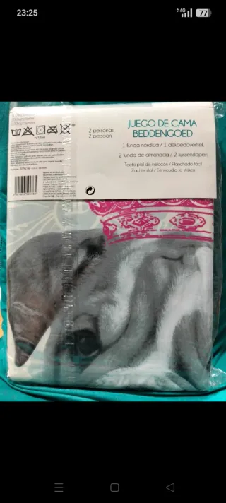 Funda nórdica y 2 fundas almohada perros