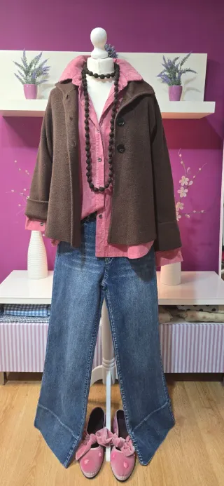 Camisa micropana rosa mujer