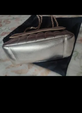 Bolso Pequeño Piel Roberto Verino Plata Nuevo