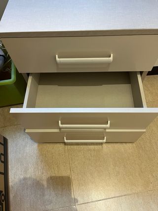 Cajonera 3 cajones beige/blanco