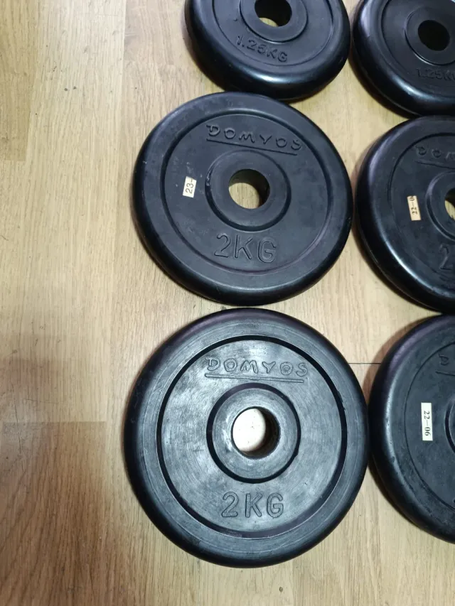 Discos de caucho pesas 1,25 - 2kg