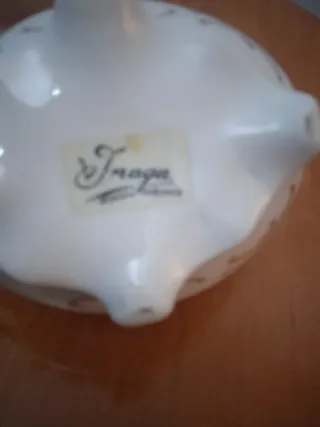 Salsera cerámica antigua dorada