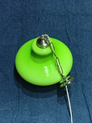 Lámpara Opalina Vintage Verde farol