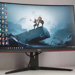 Monitor Curvo AOC C24G1 Negro/Rojo