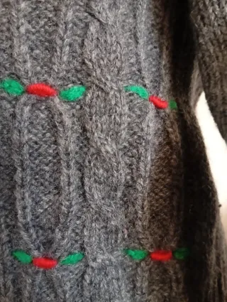 Cardigan vintage doppiopetto grigio lana scozzese