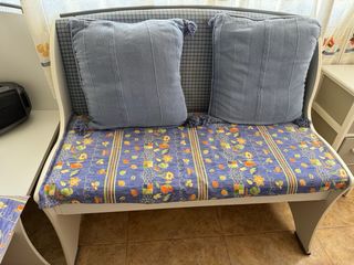 Rinconera de cocina azul y blanco