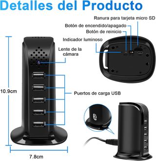 Cámara Espía WiFi 5G 1080P Oculta Cargador USB