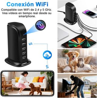 Cámara Espía WiFi 5G 1080P Oculta Cargador USB