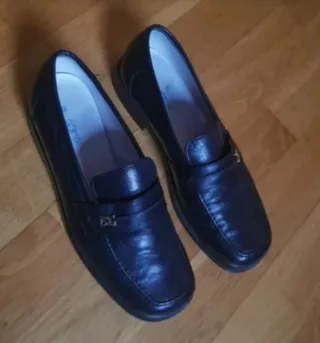 Mocasines de piel azul marino