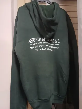 Felpa con cappuccio OCCHIEBELLI verde taglia XXXL