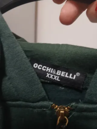 Felpa con cappuccio OCCHIEBELLI verde taglia XXXL