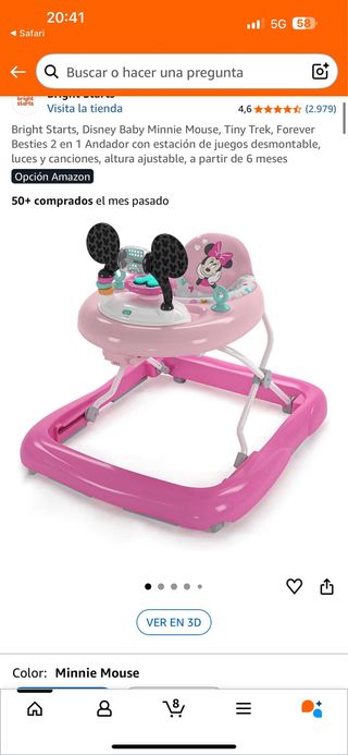 Hamaca eléctrica y Tacata disney minnie mouse.