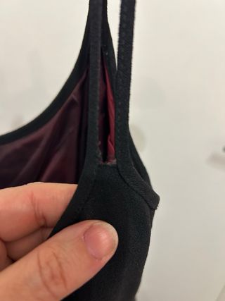 Vestido negro tirantes fiesta T42 crepé. Forrado