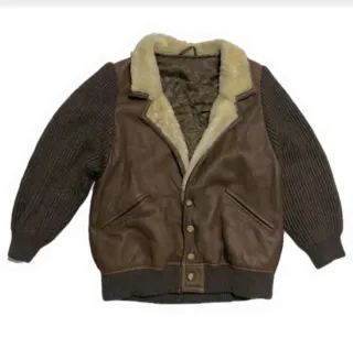 Giacca Bomber Pelle Shearling Vintage