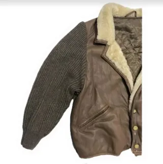 Giacca Bomber Pelle Shearling Vintage