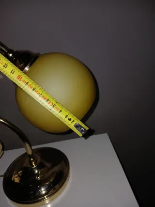 Lampada da tavolo anni '80 oro e vetro