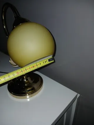 Lampada da tavolo anni '80 oro e vetro