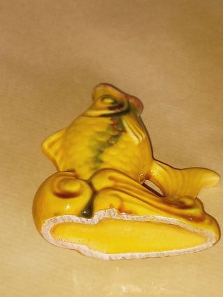 Conjunto de peixes decorativos em cerâmica Vintage