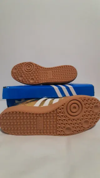 Zapatillas Adidas Samba Doradas Talla 40