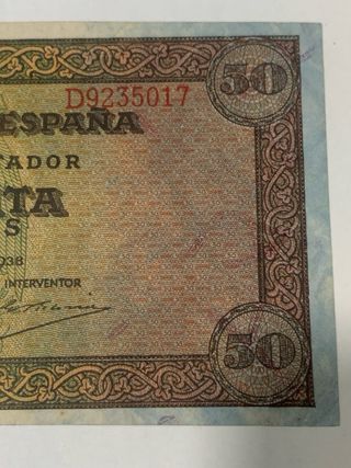 Billete 50 Pesetas Banco de España 1938
