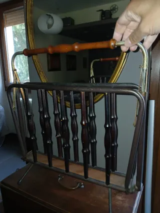 Portariviste vintage anni '60 metallo e legno