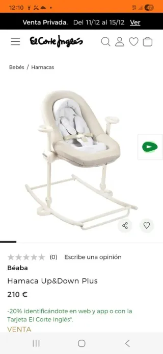 Béaba Hamaca Up&Down Plus Mecedora Bebé