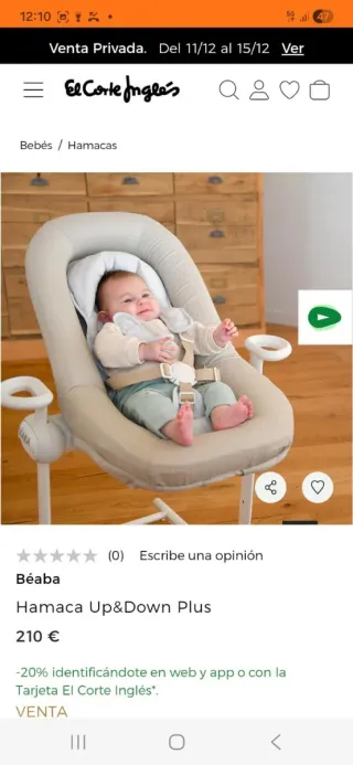 Béaba Hamaca Up&Down Plus Mecedora Bebé