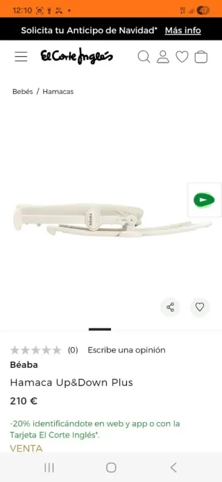 Béaba Hamaca Up&Down Plus Mecedora Bebé