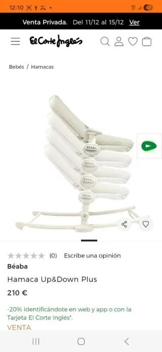 Béaba Hamaca Up&Down Plus Mecedora Bebé