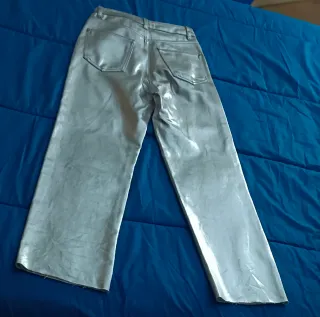 Pantalón Zara Plateado
