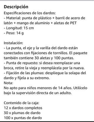 Pack De Dardos Para Diana