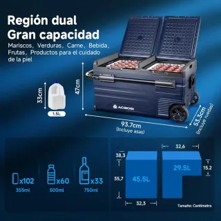 Nevera compresor 75L 12V portátil
