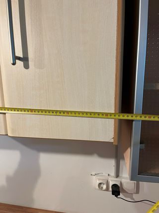 Mueble de cocina madera y cristal. Módulos supsupe