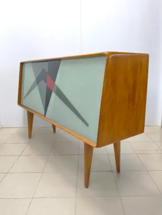 Aparador vintage danés con diseño geométrico