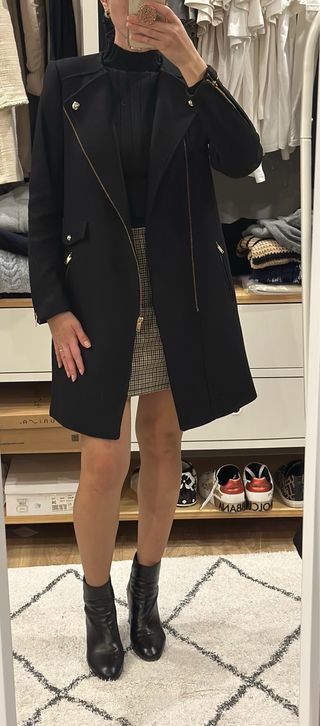 Abrigo Zara Negro mezcla lana 75%