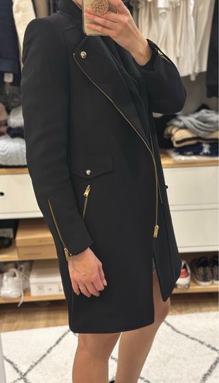 Abrigo Zara Negro mezcla lana 75%