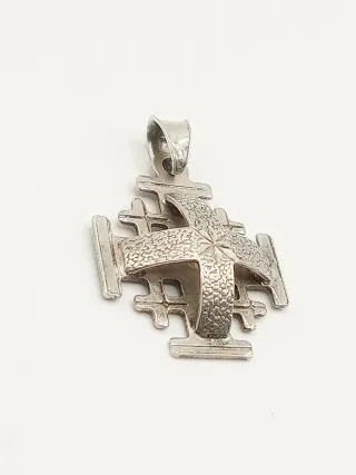 Ciondolo Croce Gerusalemme crociate Argento 925