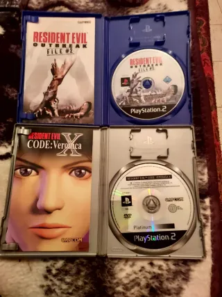 Lote PS2 Resident Evil Code Veronica + Outbreak 2