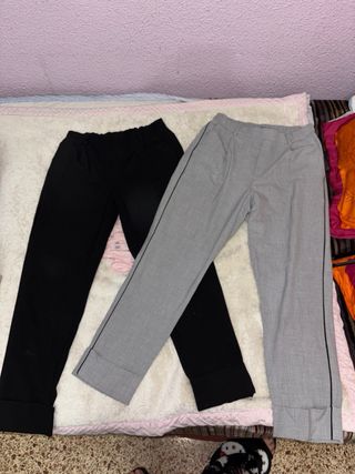 Lote 2 Pantalones Vestir Negro y Gris