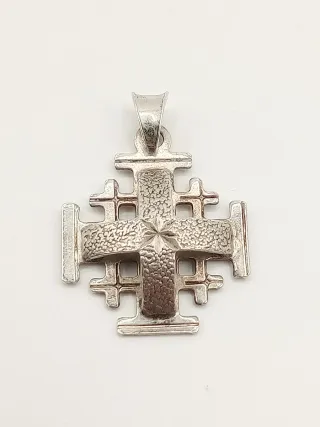 Collana ciondolo croce Gerusalemme argento 925