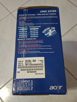 Drive CD ROM RW interno Acer CRW2410A - IDE - NOVO