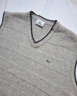 Gilet Lacoste lana uomo grigio