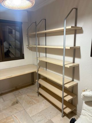 estantería modular madera y metal