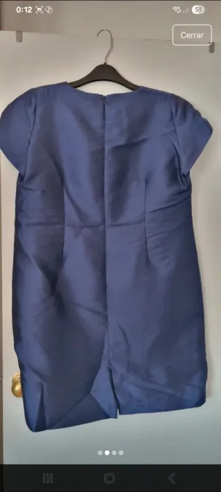 Vestido de fiesta azul y blanco