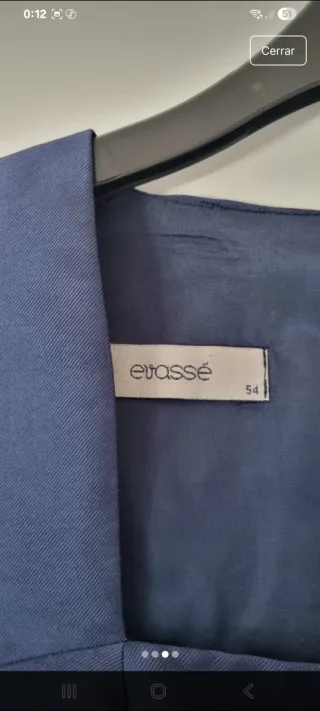 Vestido de fiesta azul y blanco